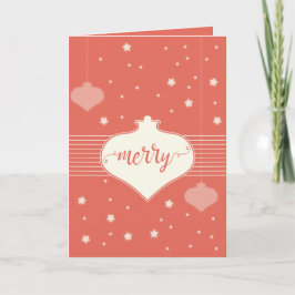 Modern & Elegant Retro 'Merry'-kerstkaart Feestdagen Kaart