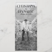 Modern Elegant Roaring 20s Wedding Foto Menu (Achterkant)