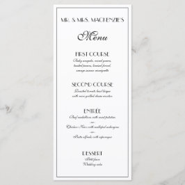 Modern Elegant Roaring 20s Wedding Foto Menu