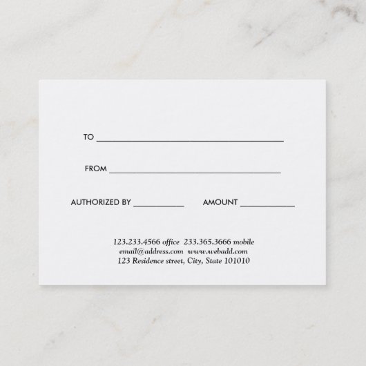 Modern Elegant Rock Glitter Gift Certificate Kortingskaartje (Achterkant)