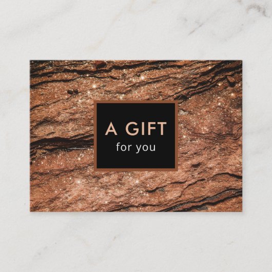 Modern Elegant Rock Glitter Gift Certificate Kortingskaartje (Voorkant)