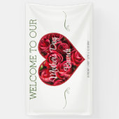 Modern Elegant Rode Moederdag Brunch Welkom Spandoek (Verticaal)