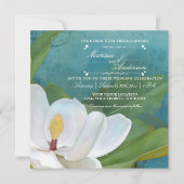 Modern Elegant Romantic Magnolia Floral Typografie Kaart (Voorkant)
