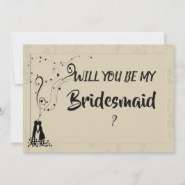 Modern Elegant Romantisch Bruidsmeisje Kaart