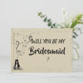 Modern Elegant Romantisch Bruidsmeisje Kaart (Staand voorkant)