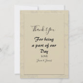 Modern Elegant Romantisch dank u Kaart (Voorkant)