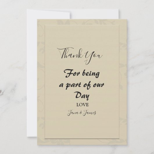 Modern Elegant Romantisch dank u Kaart (Voorkant)