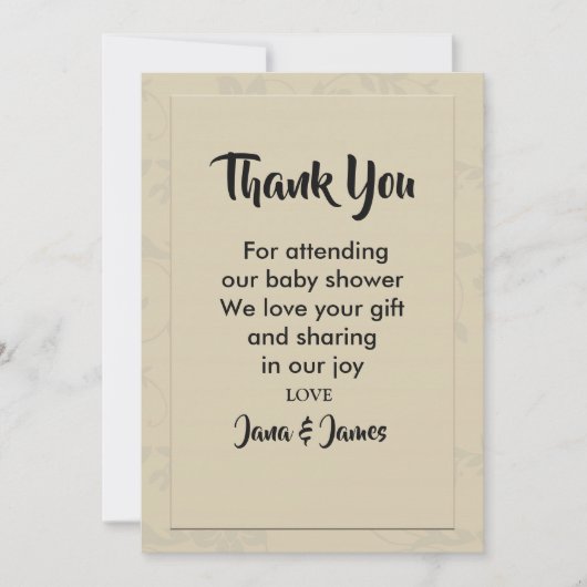 Modern Elegant Romantisch dank u Kaart (Voorkant)