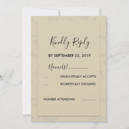 Modern Elegant Romantisch RSVP Kaart