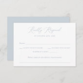 Modern Elegant Romantisch Script Bruiloft Blauw RS Kaart (Voorkant / Achterkant)