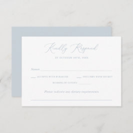 Modern Elegant Romantisch Script Bruiloft Blauw RS Kaart