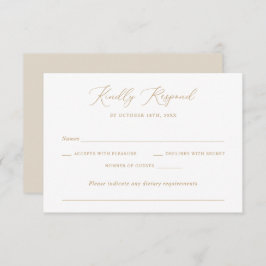 Modern Elegant Romantisch Script Bruiloft Goud RSV Kaart