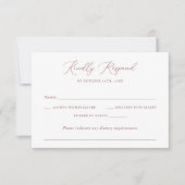 Modern Elegant Romantisch Script Bruiloft RSVP Kaart (Voorkant)