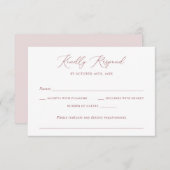 Modern Elegant Romantisch Script Bruiloft RSVP Kaart (Voorkant / Achterkant)