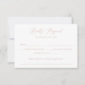 Modern Elegant Romantisch Script Wedding Blush RSV Kaart (Voorkant)