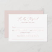Modern Elegant Romantisch Script Wedding Blush RSV Kaart (Voorkant / Achterkant)