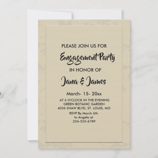 Modern Elegant Romantisch Verloving Kaart (Voorkant)