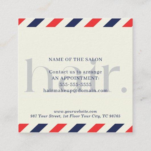 Modern Elegant Rood Blauw Beauty Korting Kaart (Achterkant)