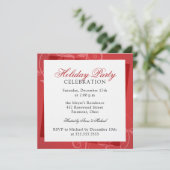 Modern Elegant rood bloemen vakantie feest Kaart (Staand voorkant)