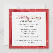 Modern Elegant rood bloemen vakantie feest Kaart (Voorkant)