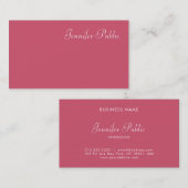 Modern Elegant rood professioneel minimalistisch o Visitekaartje (Voorkant / Achterkant)