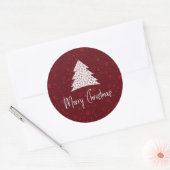 Modern elegant rood wit Merry Christmas Sticker (Envelop)