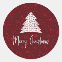 Modern elegant rood wit Merry Christmas Sticker