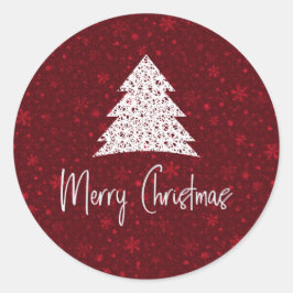 Modern elegant rood wit Merry Christmas Sticker