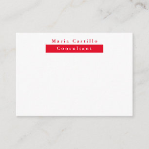 Modern Elegant Rood Wit Minimalist Informatiekaartje