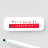 Modern Elegant Rood Wit Minimalist Naamplaatje (In situ)