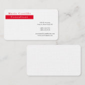 Modern Elegant Rood Wit Minimalist Visitekaartje (Voorkant / Achterkant)