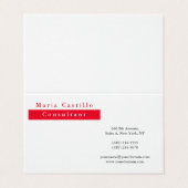 Modern Elegant Rood Wit Minimalist Visitekaartje (Buitenkant ongevouwen)