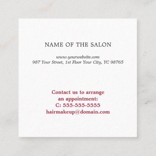 Modern Elegant Rood Wit Schoonheid Coupon (Achterkant)