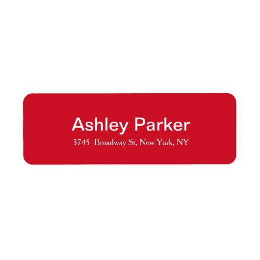 Modern Elegant Rood Wit Stijlvol Trendy Etiket (Voorkant)