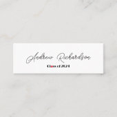 Modern elegant rood zwart script contactkaartje (Voorkant)