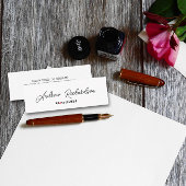 Modern elegant rood zwart script contactkaartje