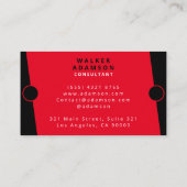 Modern Elegant Rood & Zwart Visitekaartje (Achterkant)