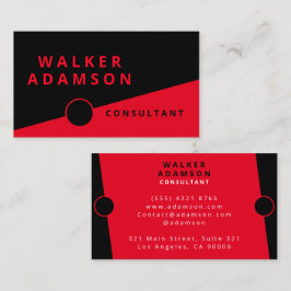 Modern Elegant Rood & Zwart Visitekaartje