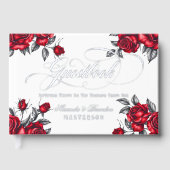 Modern Elegant Roos Bloemen bruiloft Gastenboek (Voorkant)
