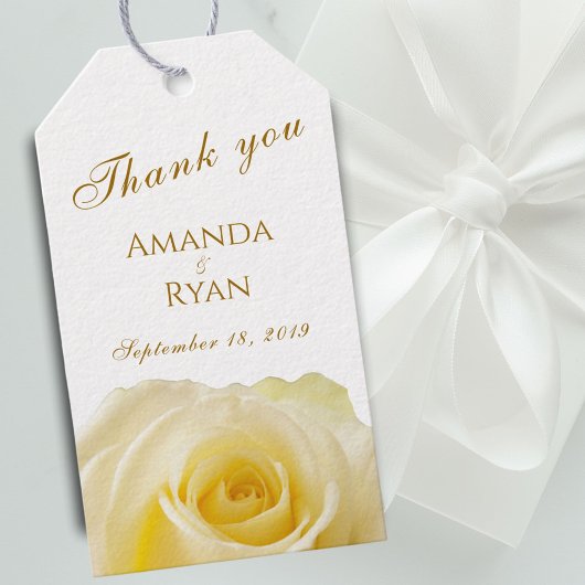 Modern Elegant Roos Bloemenbruiloft Dank u Cadeaulabel