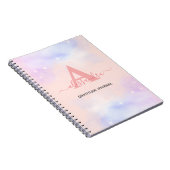 modern elegant roos blush naam monogram dankbaarhe notitieboek (Rechterzijde)