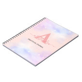 modern elegant roos blush naam monogram dankbaarhe notitieboek (Linkerzijde)