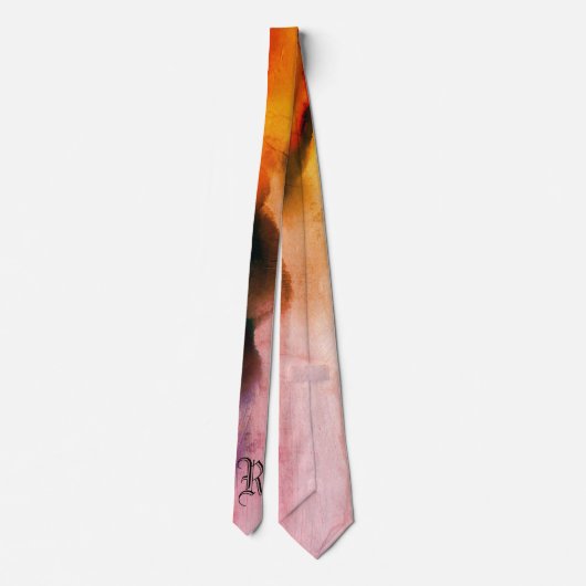 Modern elegant Roos donker Gold Abstract monogram Stropdas (Achterkant)