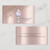 Modern Elegant Roos Gold Diamonds Cake Sweets Visitekaartje (Voorkant / Achterkant)