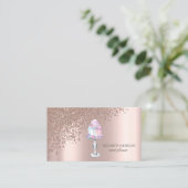 Modern Elegant Roos Gold Diamonds Cake Sweets Visitekaartje (Staand voorkant)