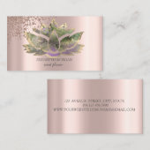 Modern Elegant Roos Gold Diamonds Chic Lotus Visitekaartje (Voorkant / Achterkant)