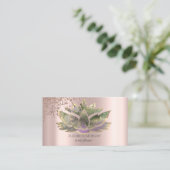 Modern Elegant Roos Gold Diamonds Chic Lotus Visitekaartje (Staand voorkant)