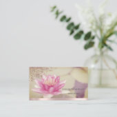 Modern Elegant Roos Gold Diamonds Lotus Boho Visitekaartje (Staand voorkant)