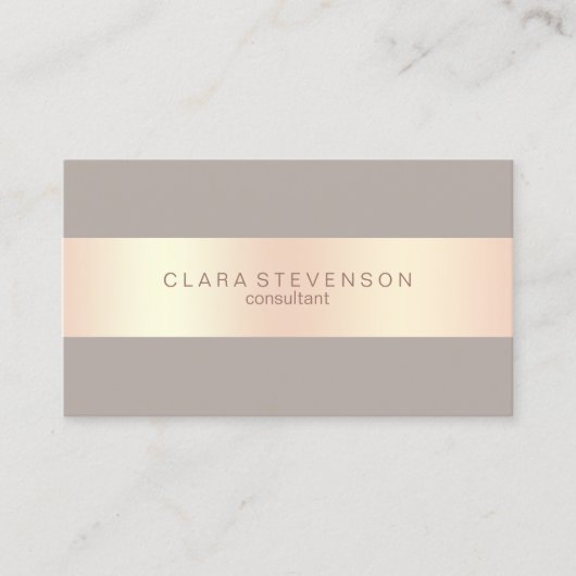 Modern elegant roos Gold en grijs consultant Visitekaartje (Voorkant)