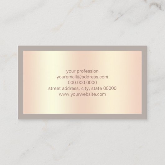 Modern elegant roos Gold en grijs consultant Visitekaartje (Achterkant)